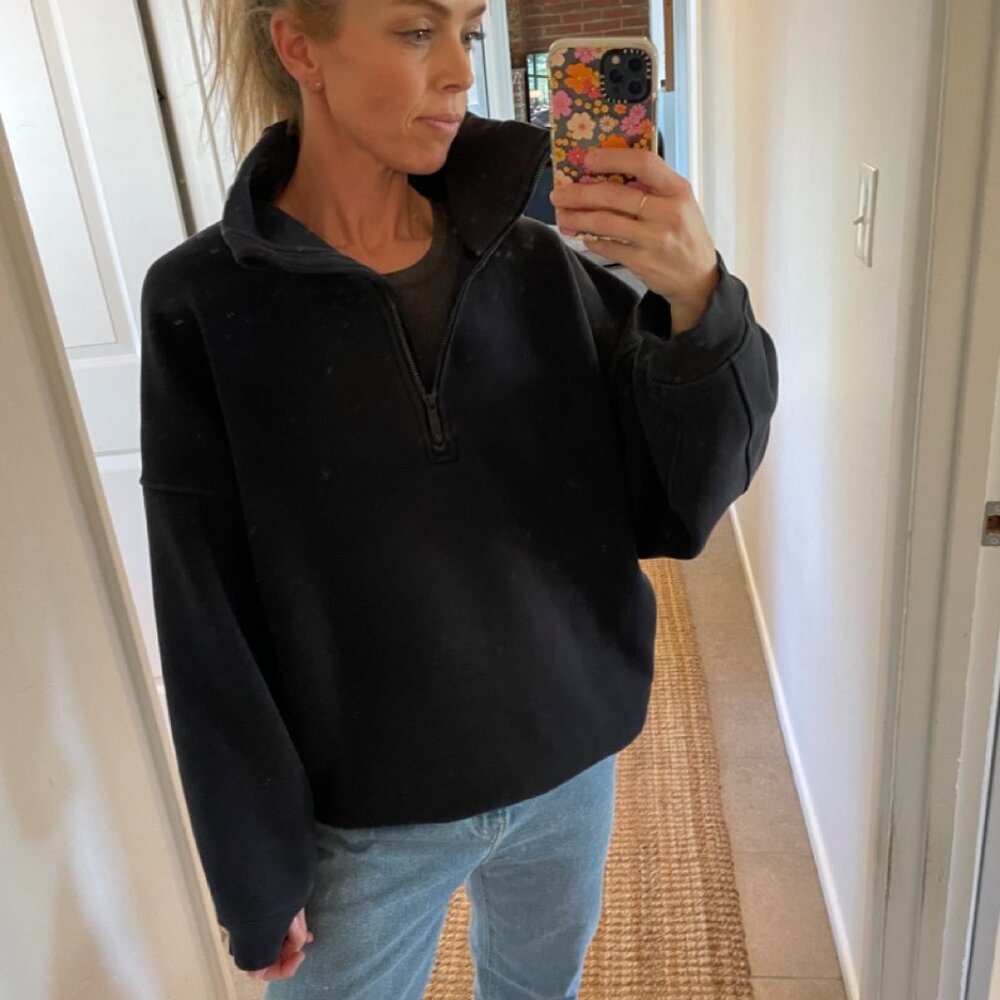 lululemon Scuba Oversized Funnel Neck Half Zip (size: M/L, Black)